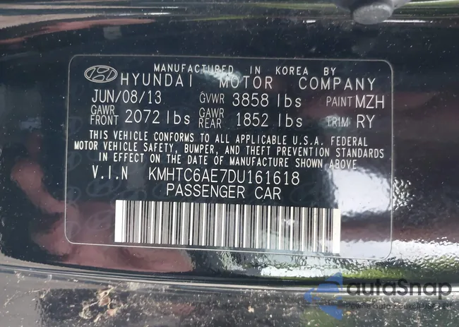 KMHTC6AE7DU161618: 43485836