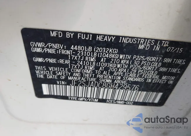 JF2SJADC8GH429576: 43485837