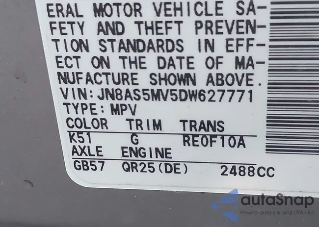 JN8AS5MV5DW627771: 43485838