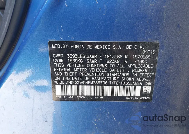 3HGGK5H54FM786706: 43485865