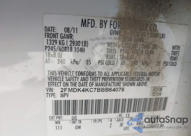 2FMDK4KC7BBB64076: 43485910