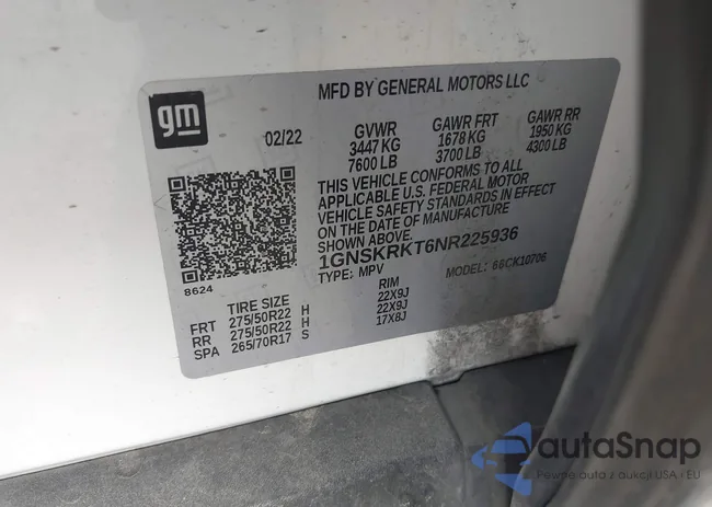 1GNSKRKT6NR225936: 43485958