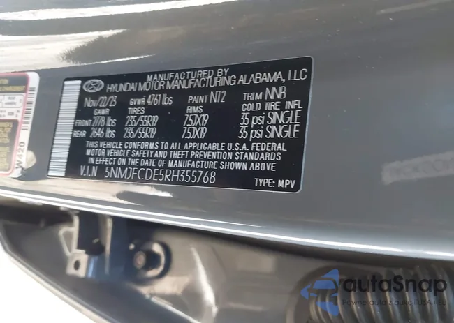 5NMJFCDE5RH355768: 43486032