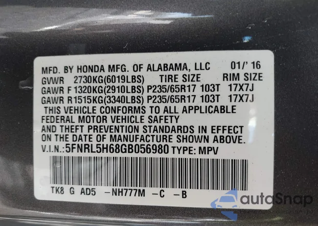 5FNRL5H68GB056980: 43485112
