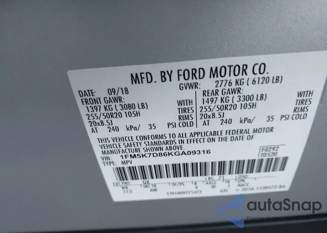 1FM5K7D86KGA09316: 43485128