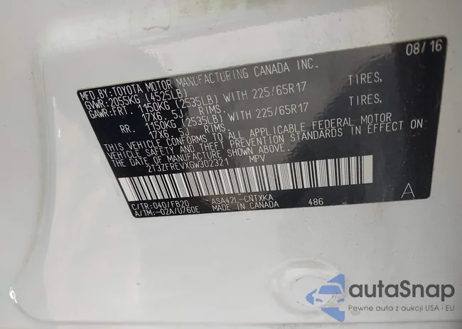 2T3ZFREVXGW302321: 43485140