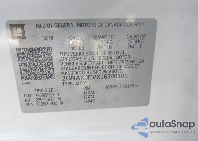 2GNAXJEVXJ6340105: 43485180