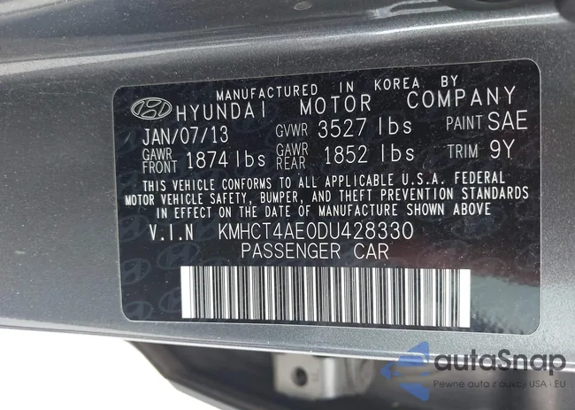 KMHCT4AE0DU428330: 43485183