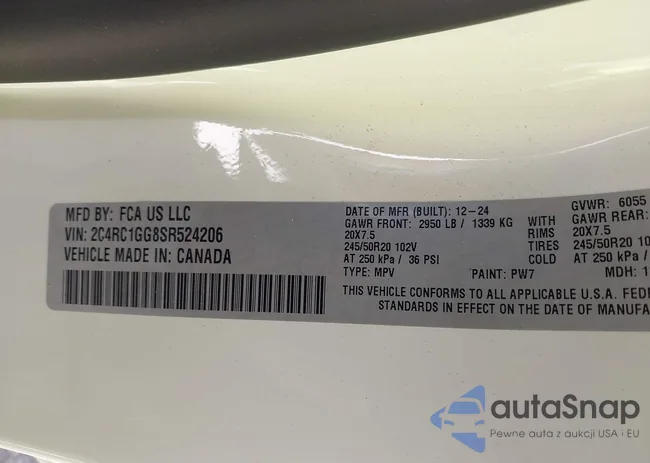 2C4RC1GG8SR524206: 43485221