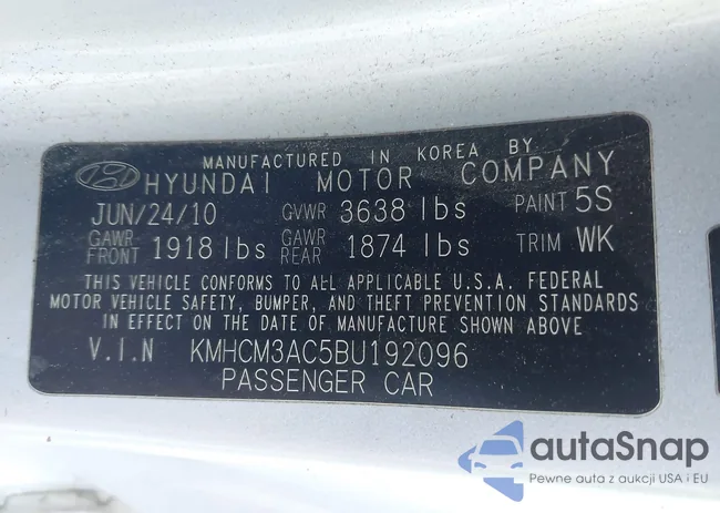 KMHCM3AC5BU192096: 43485407