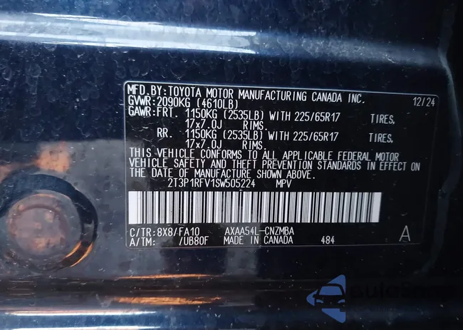 2T3P1RFV1SW505224: 43486477