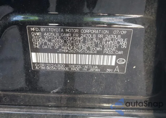 JTHBK262795106404: 43486501