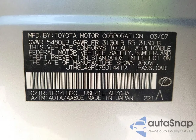 JTHGL46F075014419: 43486537