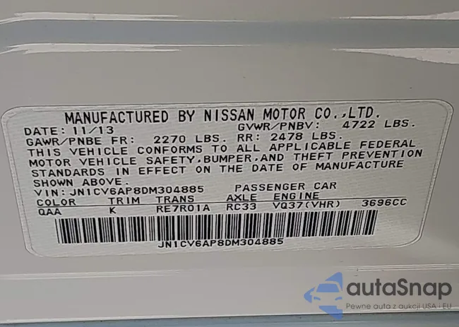 JN1CV6AP8DM304885: 43486553