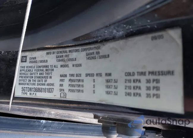 5GTDN136868161837: 43486556