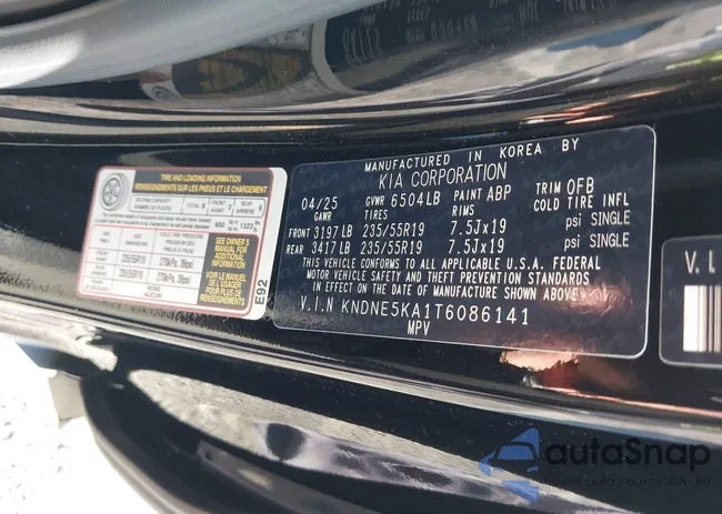 KNDNE5KA1T6086141: 43486591