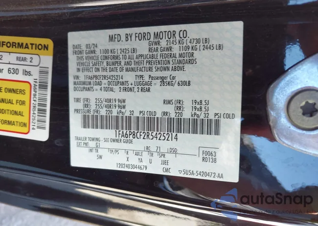 1FA6P8CF2R5425214: 43486594