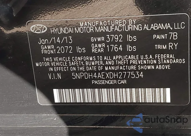 5NPDH4AEXDH277534: 43486654