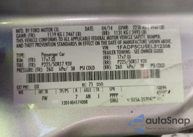 1FADP5CU5EL512308: 43486655