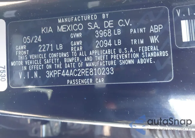 3KPF44AC2RE810233: 43486674