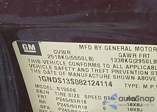 1GNDS13S082124114: 43486673