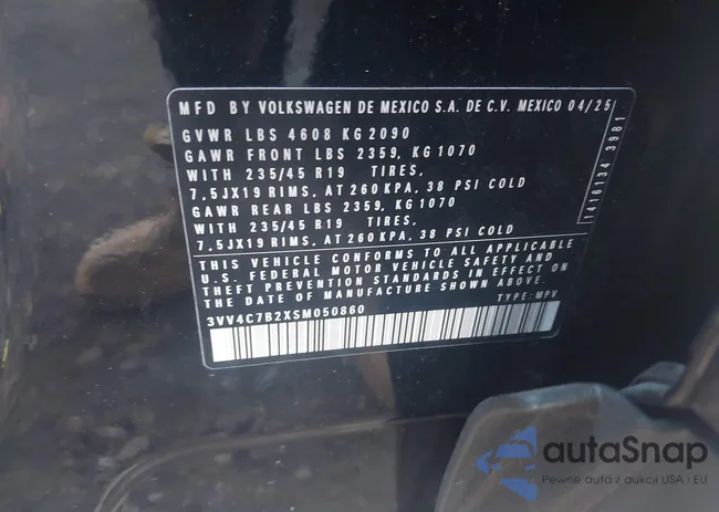 3VV4C7B2XSM050860: 43486716