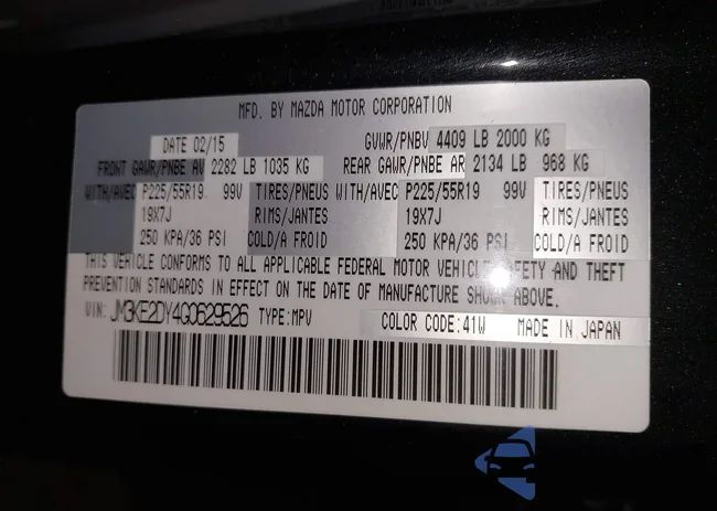 JM3KE2DY4G0629526: 43486727