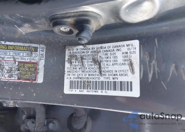 2HKRM3H38EH543750: 43486821