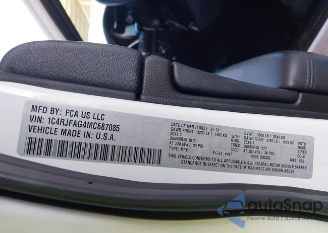 1C4RJFAG4MC687085: 43486825