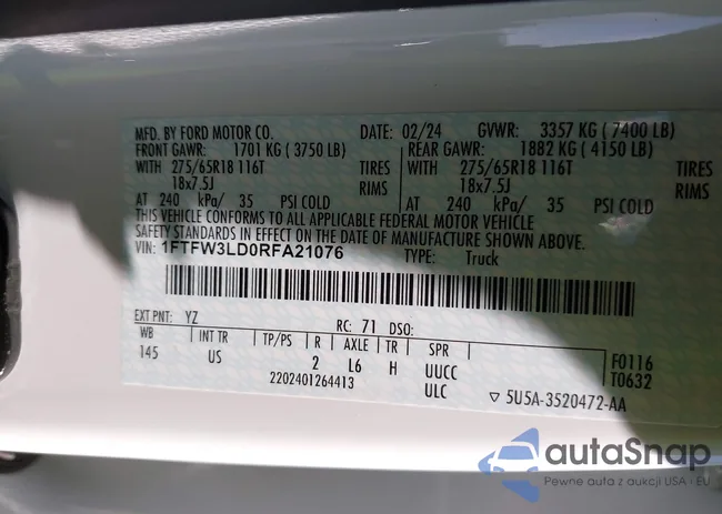 1FTFW3LD0RFA21076: 43486855