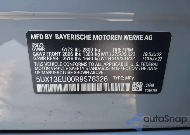 5UX13EU00R9S78326: 43486903