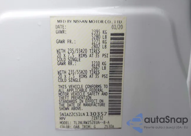 5N1AZ2CS1LN130357: 43486922