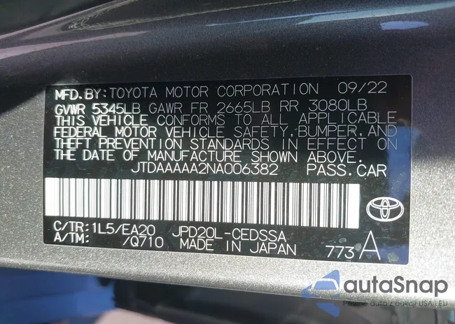 JTDAAAAA2NA006382: 43486061