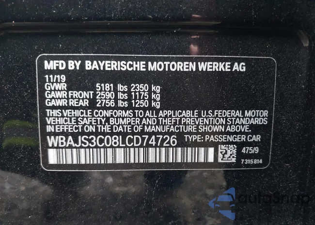 WBAJS3C08LCD74726: 43486137