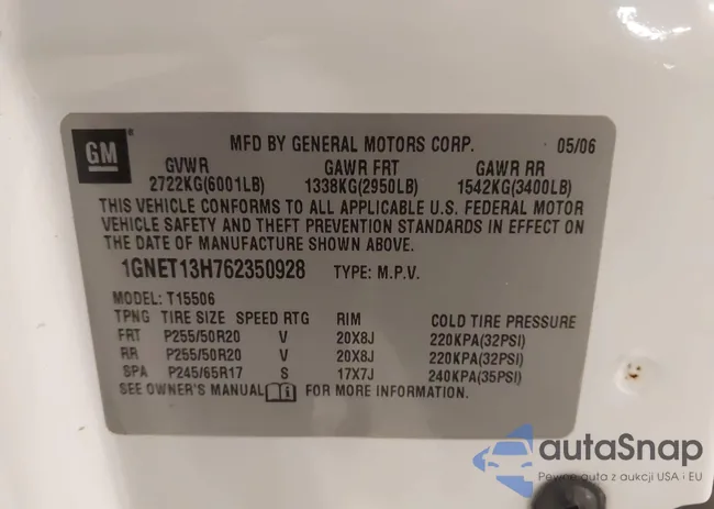 1GNET13H762350928: 43486296