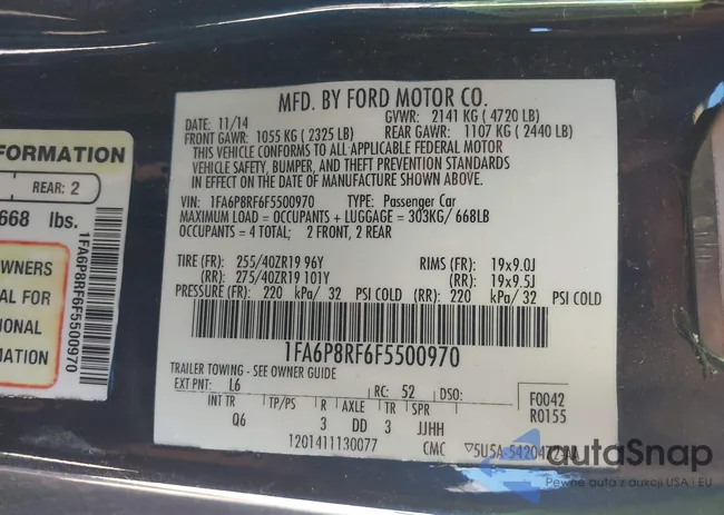 1FA6P8RF6F5500970: 43486389