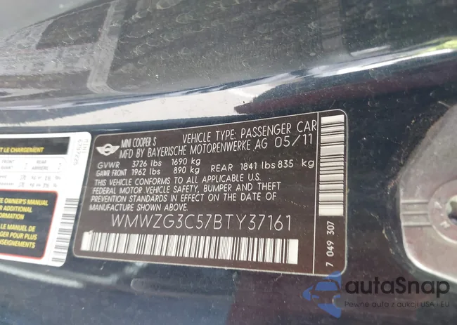 WMWZG3C57BTY37161: 43486400