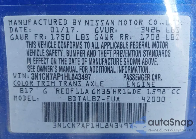 3N1CN7AP1HL843497: 43487473