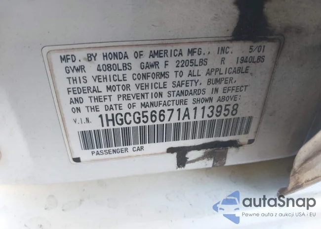 1HGCG56671A113958: 43487491