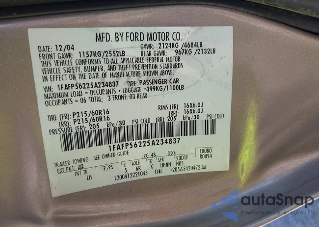 1FAFP56225A234837: 43487641