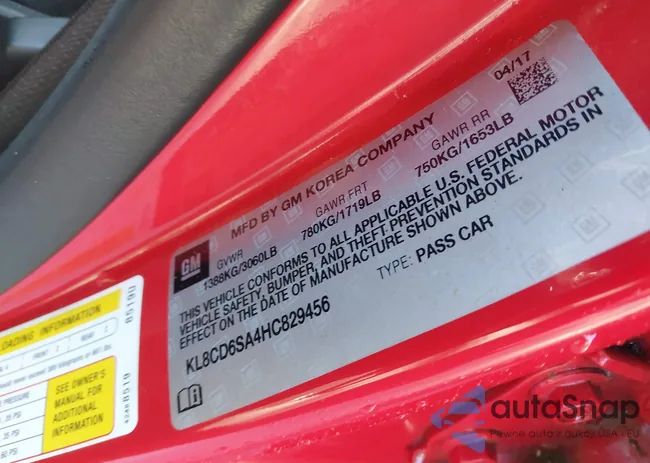 KL8CD6SA4HC829456: 43487648