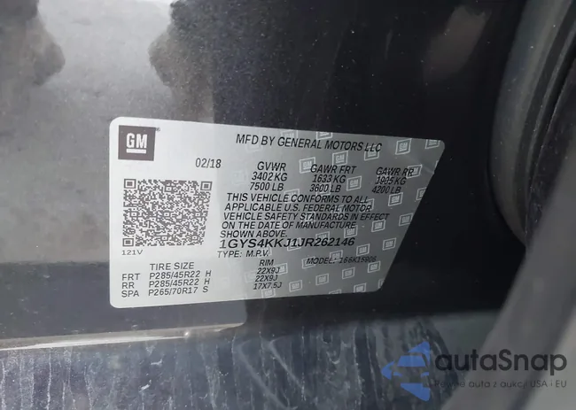 1GYS4KKJ1JR262146: 43487770