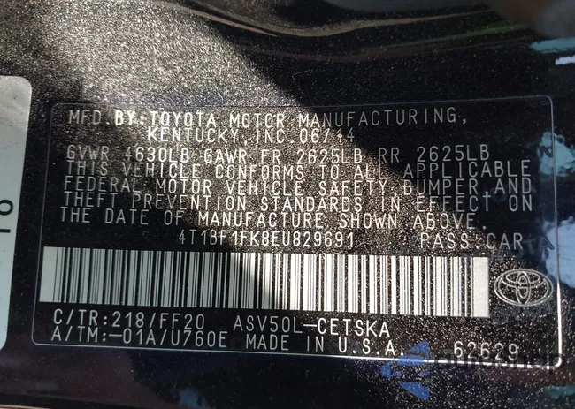 4T1BF1FK8EU829691: 43487854