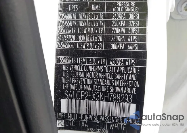 SALCP2FX3KH788293: 43487869