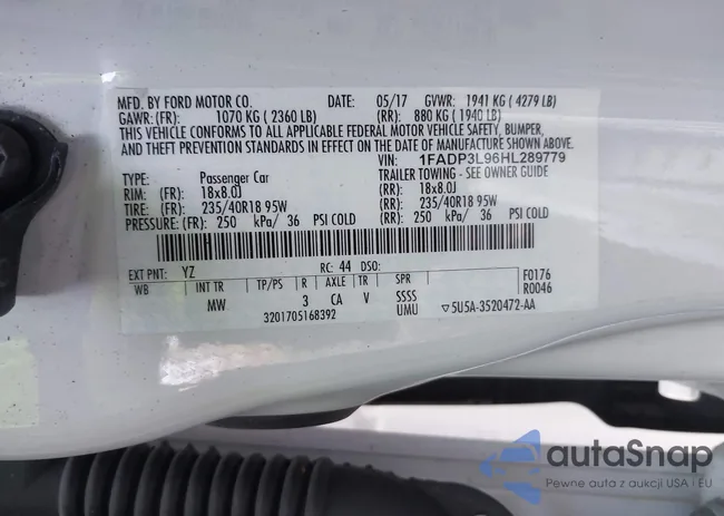 1FADP3L96HL289779: 43487906