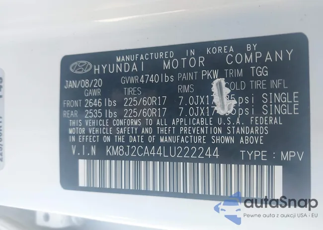 KM8J2CA44LU222244: 43487934