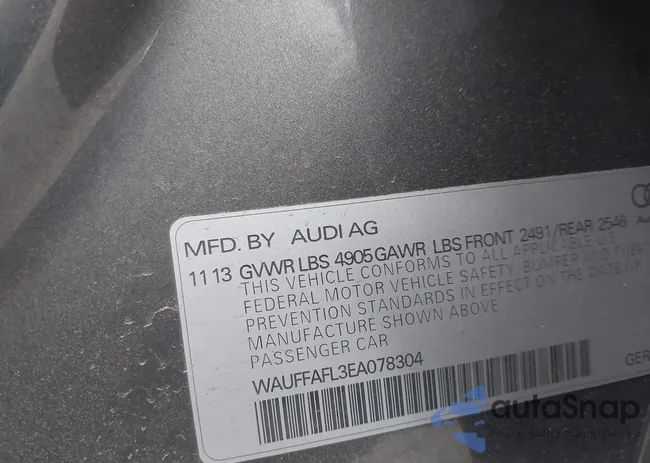 WAUFFAFL3EA078304: 43488003