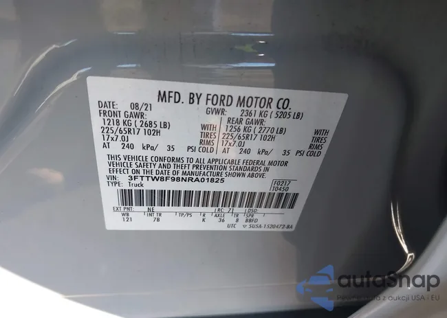 3FTTW8F98NRA01825: 43487152