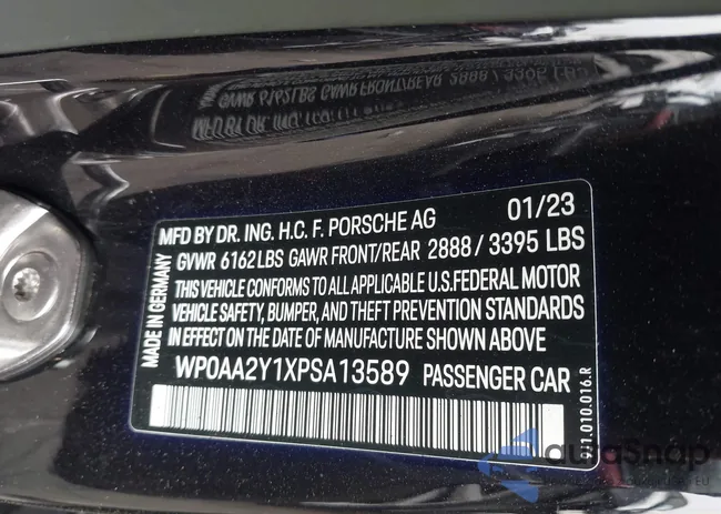 WP0AA2Y1XPSA13589: 43487177