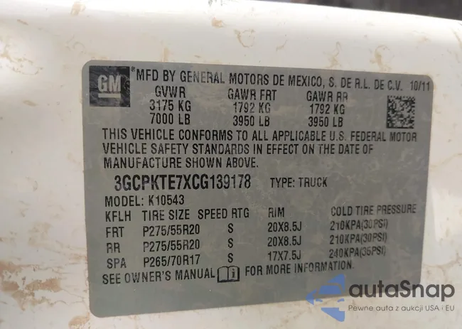 3GCPKTE7XCG139178: 43487446